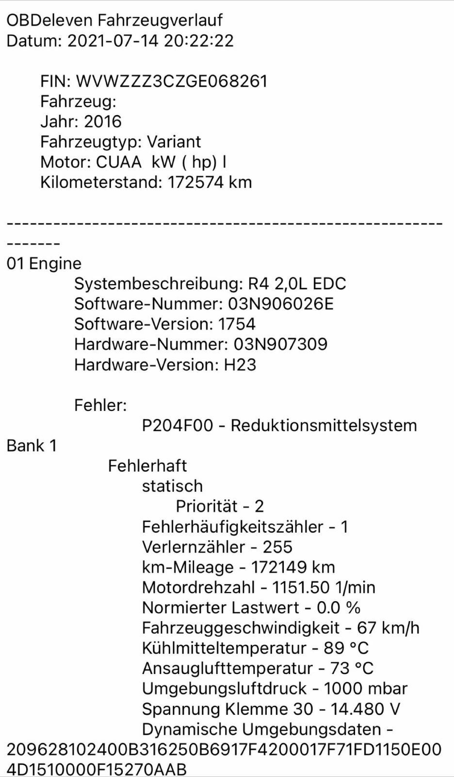 Adblue System gestört