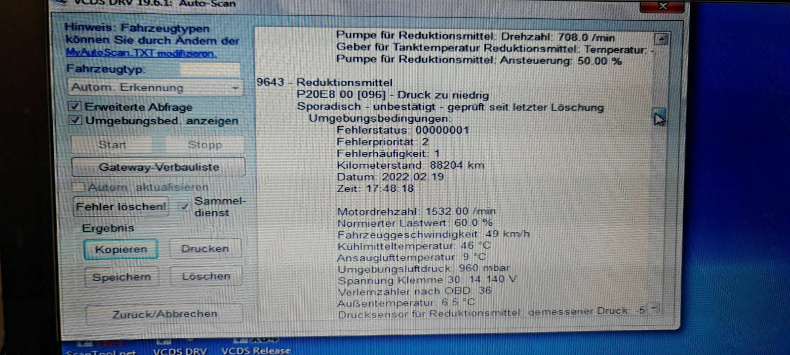 AdBlue Systemstörung - Kein Motorstart in 1000 km