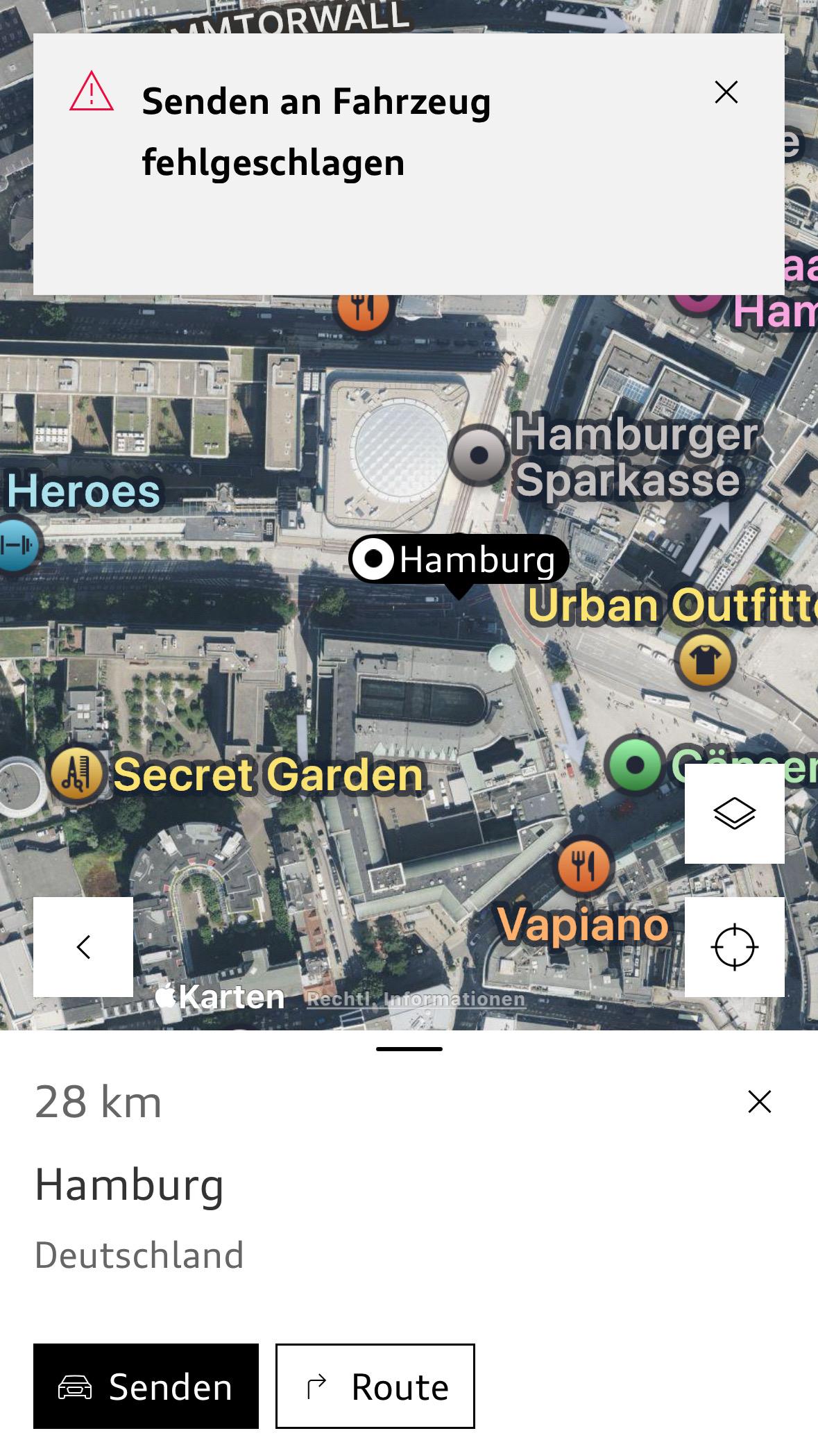 Adresse in MyAudi App senden…