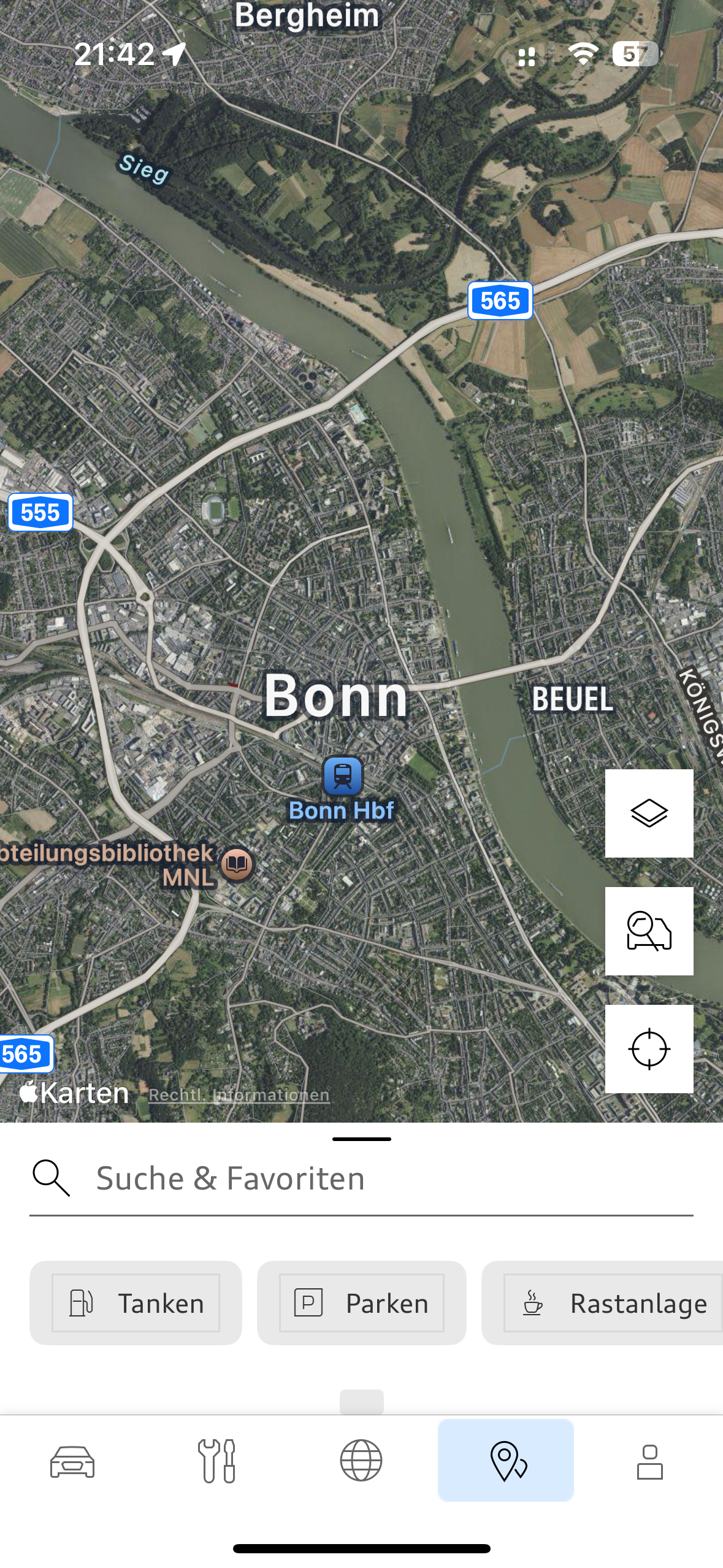Adresse in MyAudi App senden…