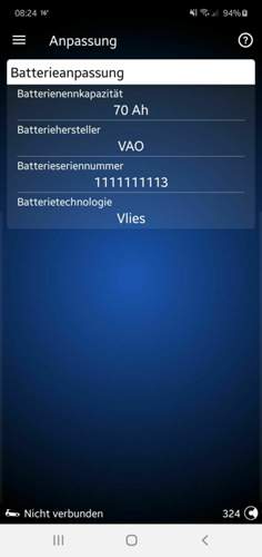 Batterie Anpassung VCDS