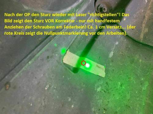 Justierung bei Einbau