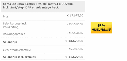 Altes Angebot Corsa D