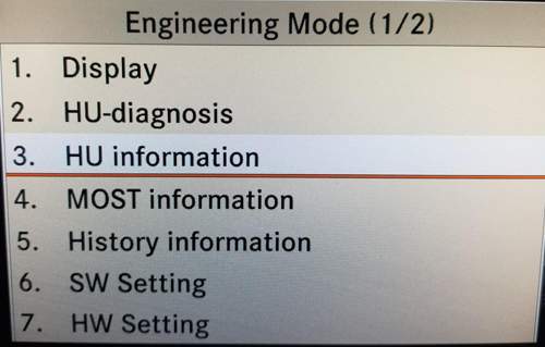 Comand NTG 4 Engeneering Mode 1/2