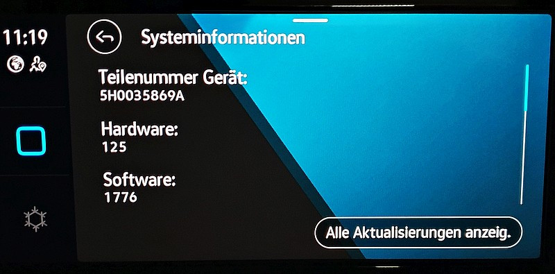 Aktuelle version infotainment SH0035869