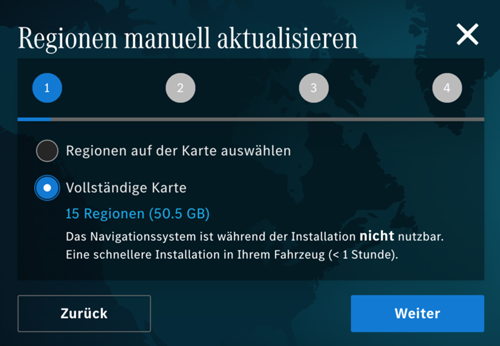 Regionen manuell aktualisieren