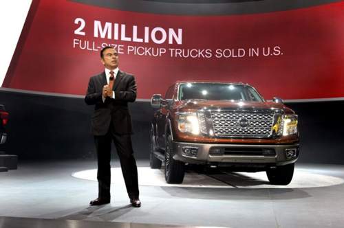 Nissan-CEO Carlos Ghosn präsentiert in Detroit den neuen Titan