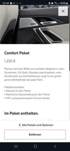 Comfort Paket konfiguriert