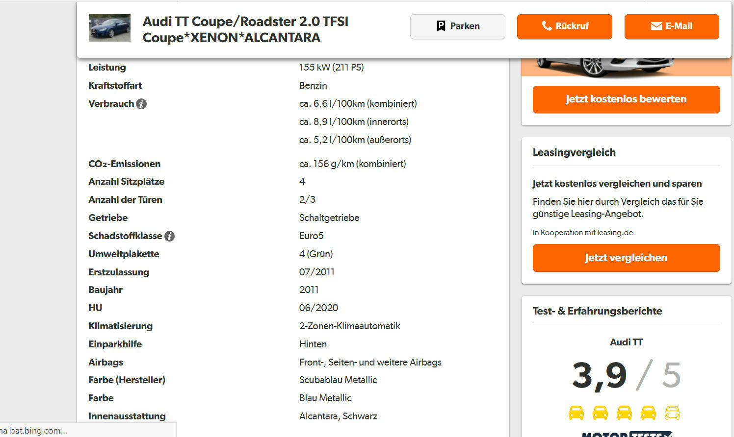 Allgem. Audi TT/TTS/TTRS Kaufberatungsthread