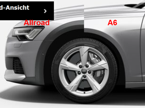 Felge im Audi Konfigurator A6 vs. Allroa