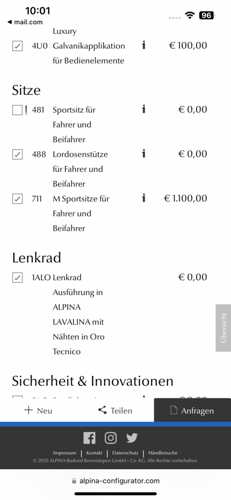 Auszug aus Bestellung