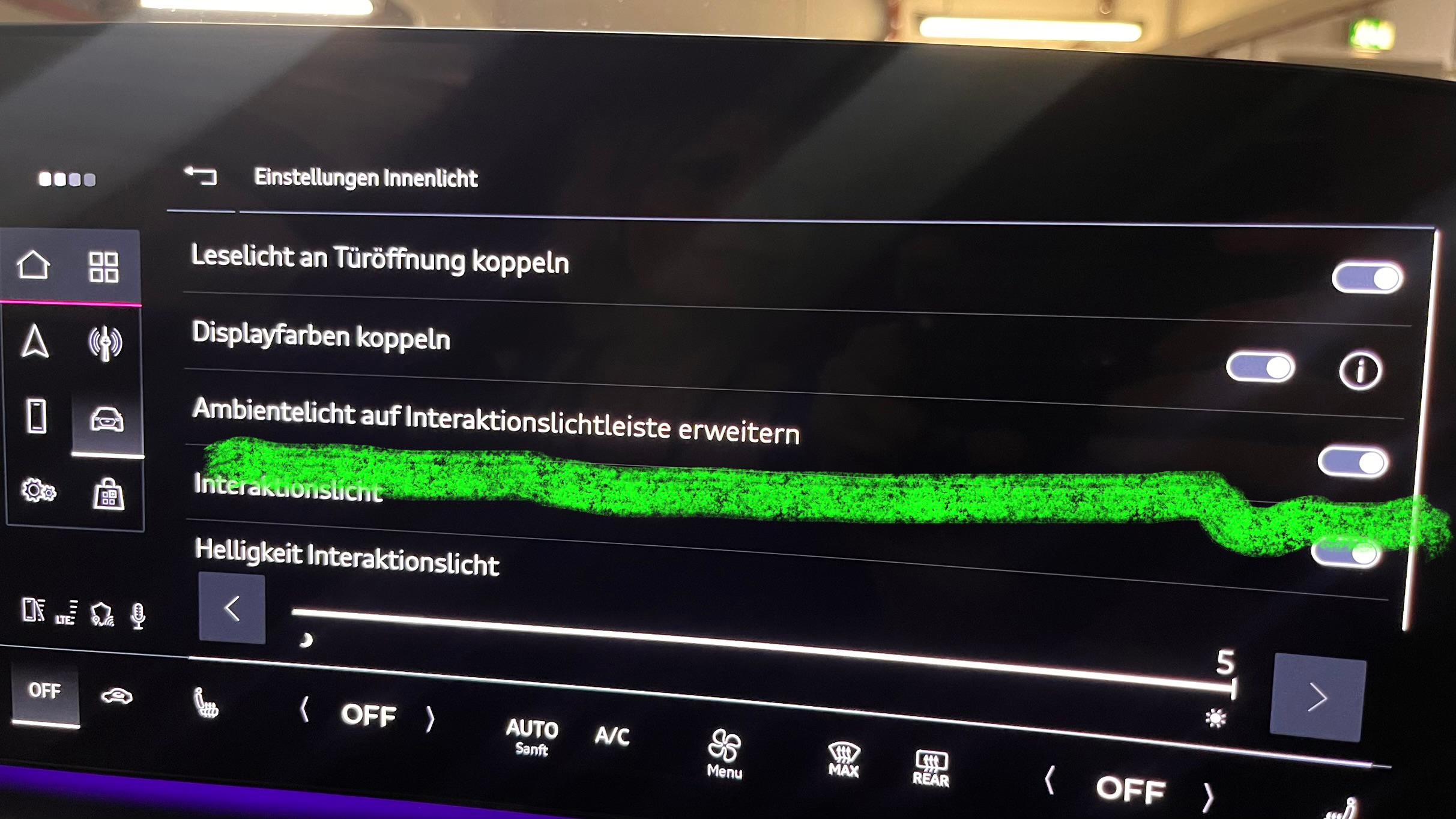 Ambientebeleuchtung - nicht in der Front?