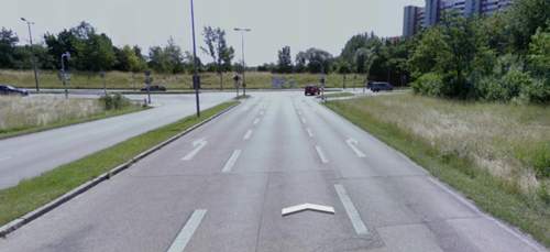 Alte Kreuzung 2008 aus Sicht von A
