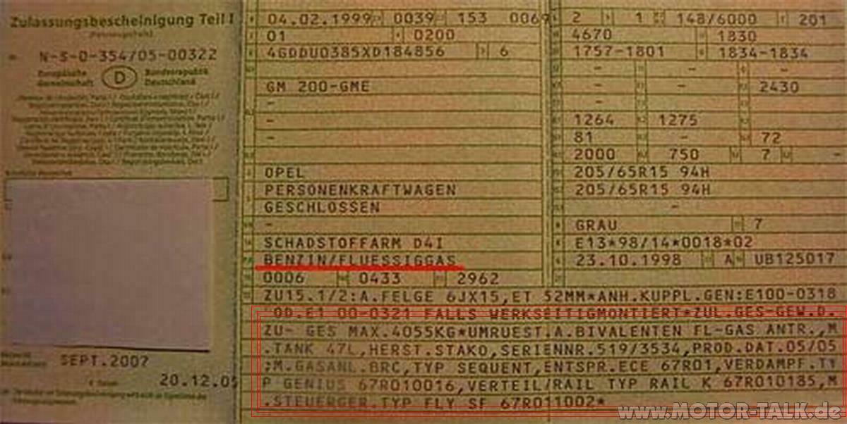 Anlagenhersteller in Kfz-Brief bzw. Schein ersichtlich?