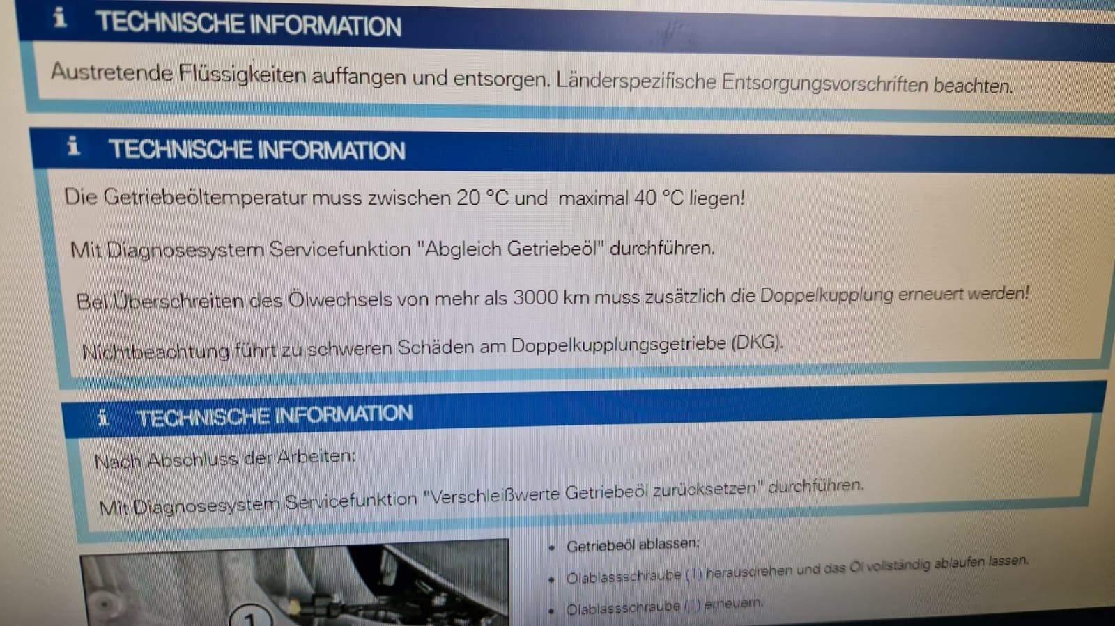 Anleitung Rückstellung Service Getriebeöl und Antrieb