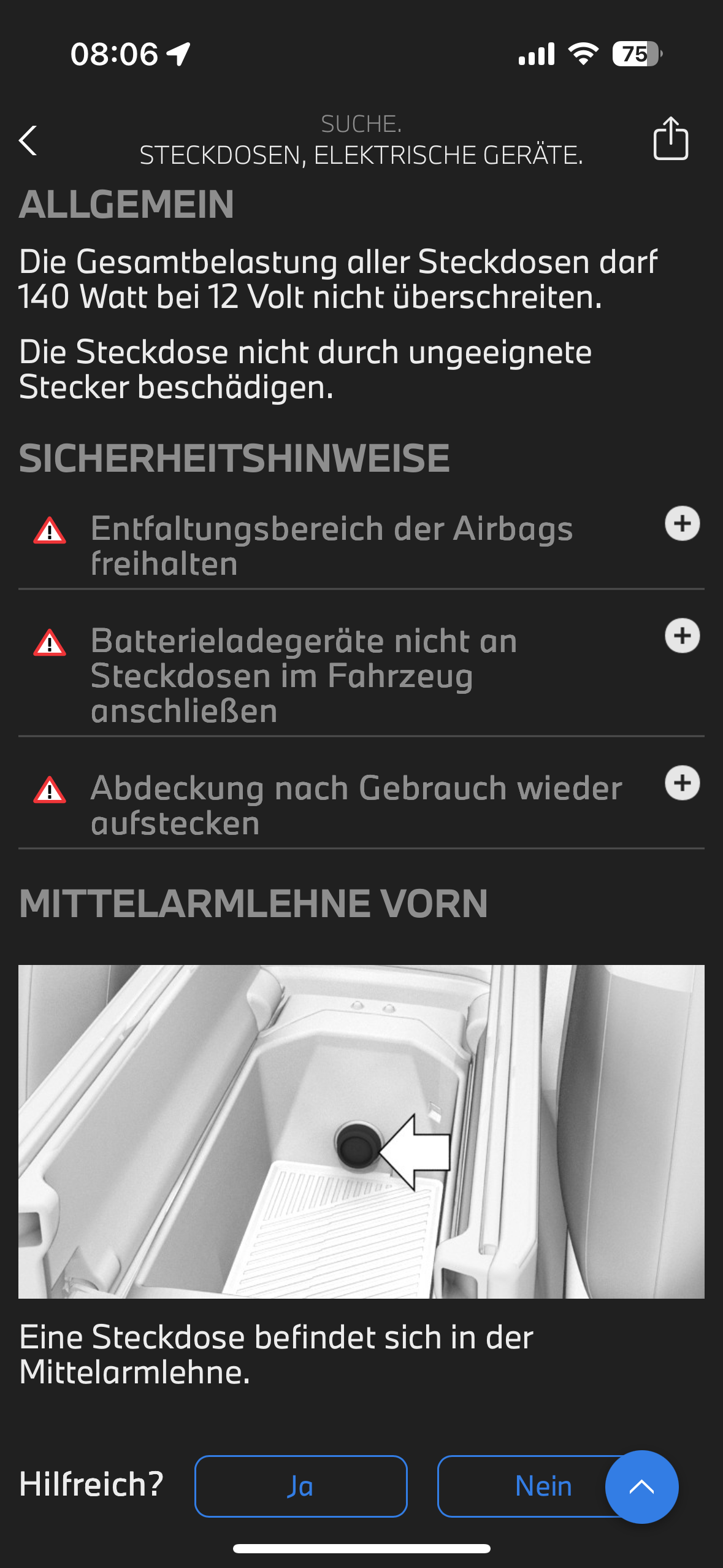 Anschluss für 12 Volt Kühlbox