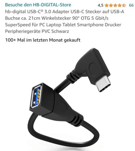 Adapterkabel USB C auf USB A Buchse