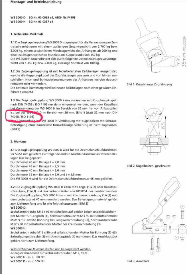 Antischlingerkupplung und Anhängekupplung
