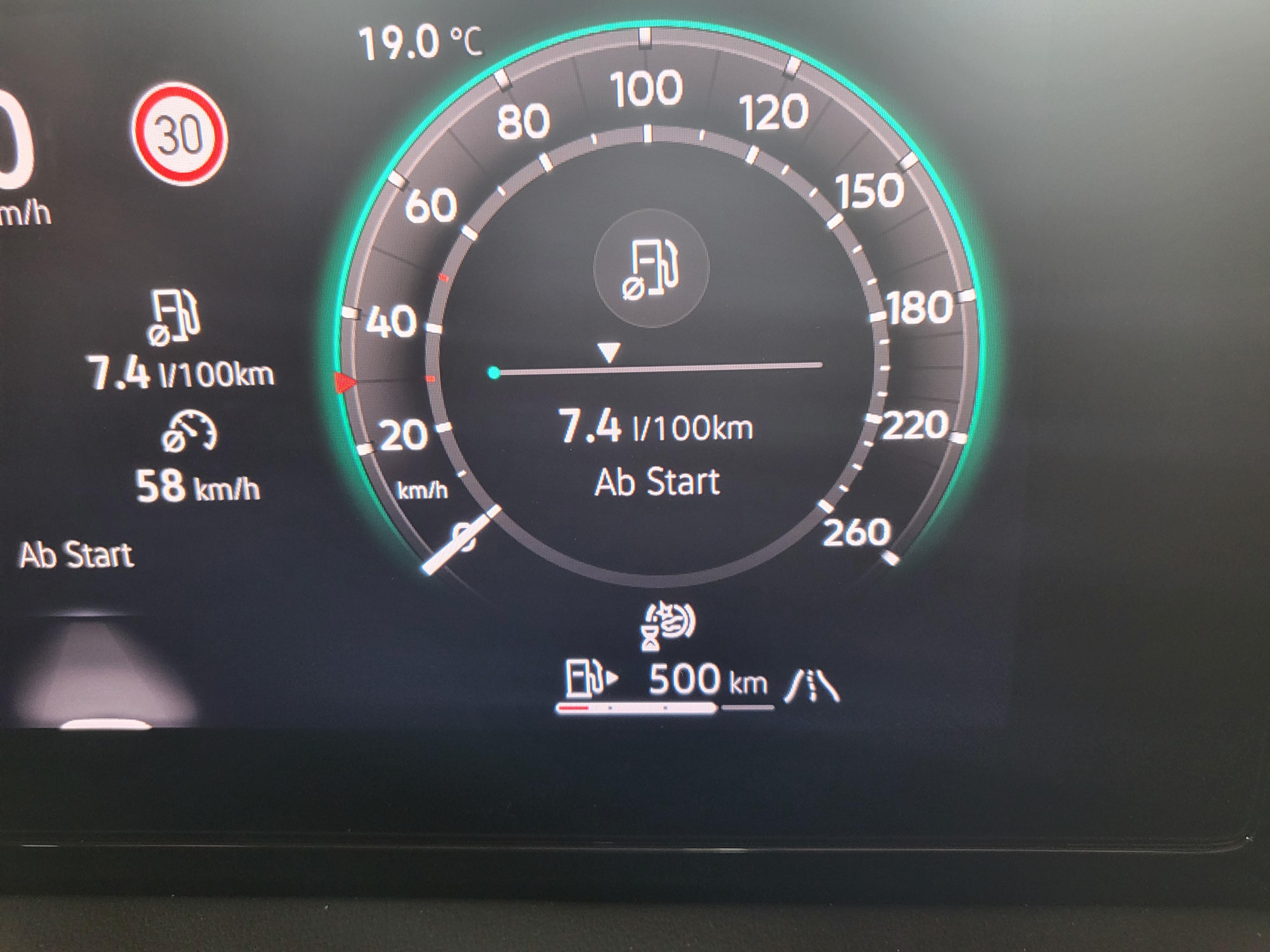 Anzeige Durchschnittsverbrauch