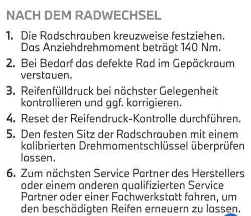 Drehmoment normale Radschrauben