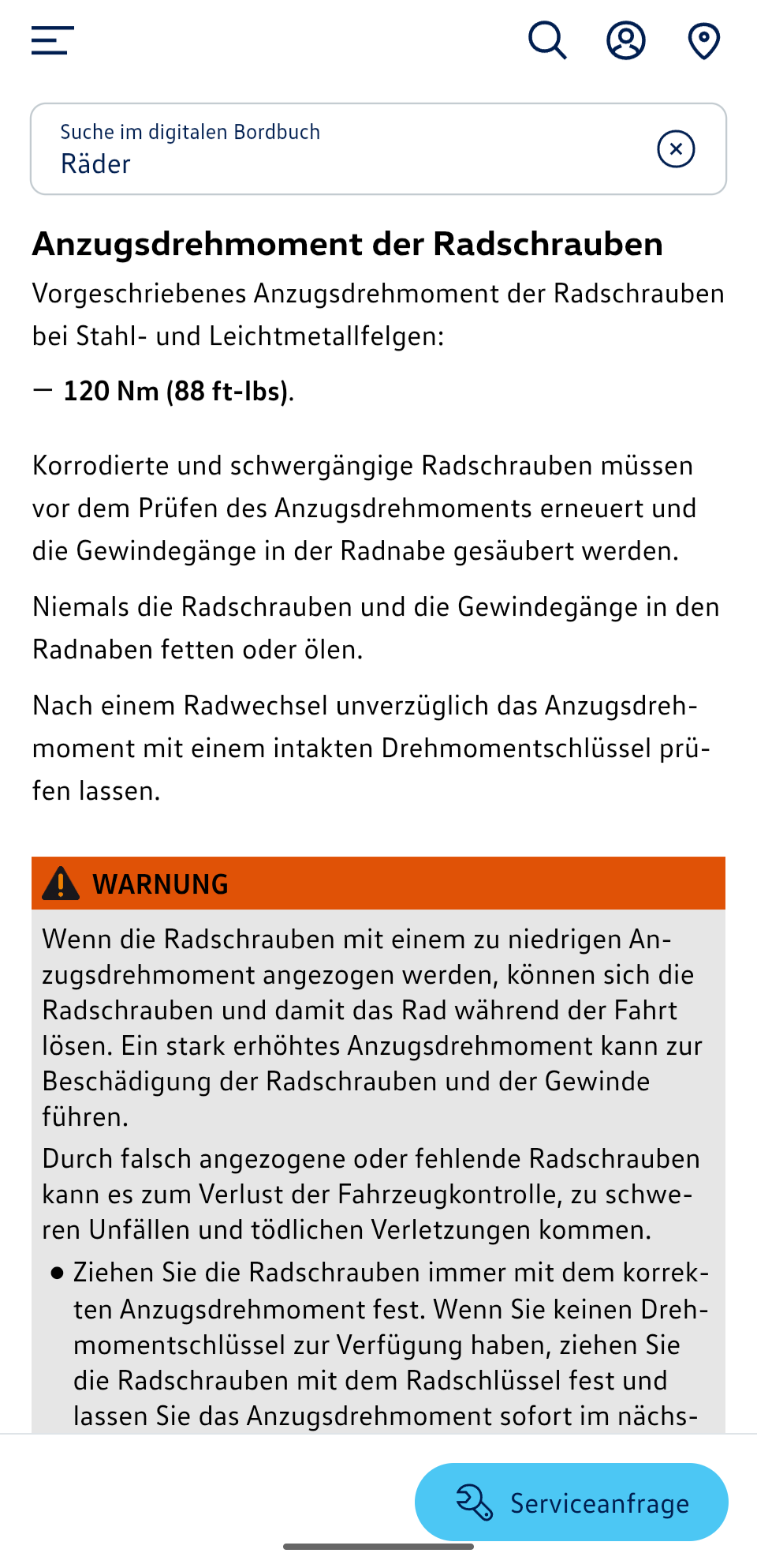 Anzugsdrehmoment Radschrauben ID.7 pro