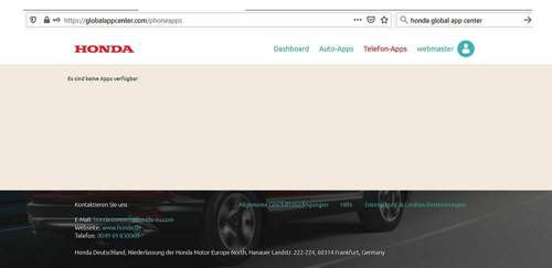 Honda App-Center 2020 ohne Apps