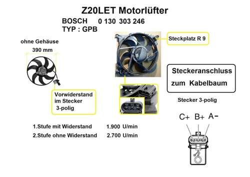 Motorlüfter mit Zusatzwiderstand R 9
