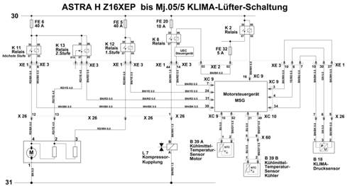 Schaltplan Kühlung-Klima 3-Stufen-Lüfter
