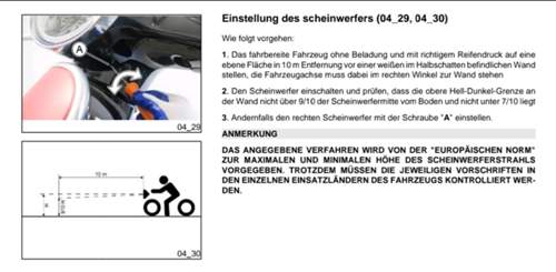 Scheinwerfereinstellung