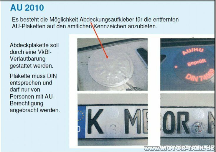 AU-Plakette fällt ab 2010 weg, oder bleibt sie bestehen?