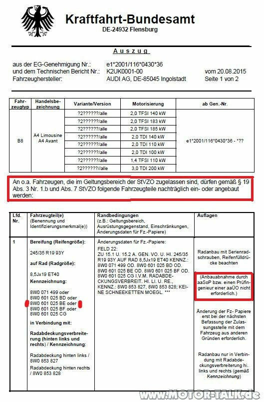 AUDI A4 B9 19Zoll Felgen - was ist zu beachten?