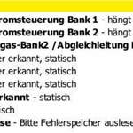 Fehlerspeicherauszug mit Saugrohrklappen