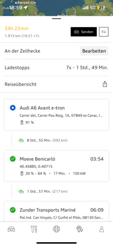Wenn ich eine Route plane