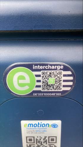 Intercharge QR code Ionity