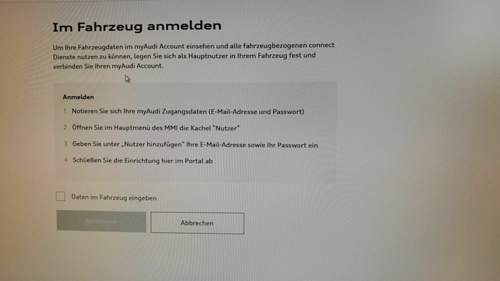 Anweisung MyAudi PC