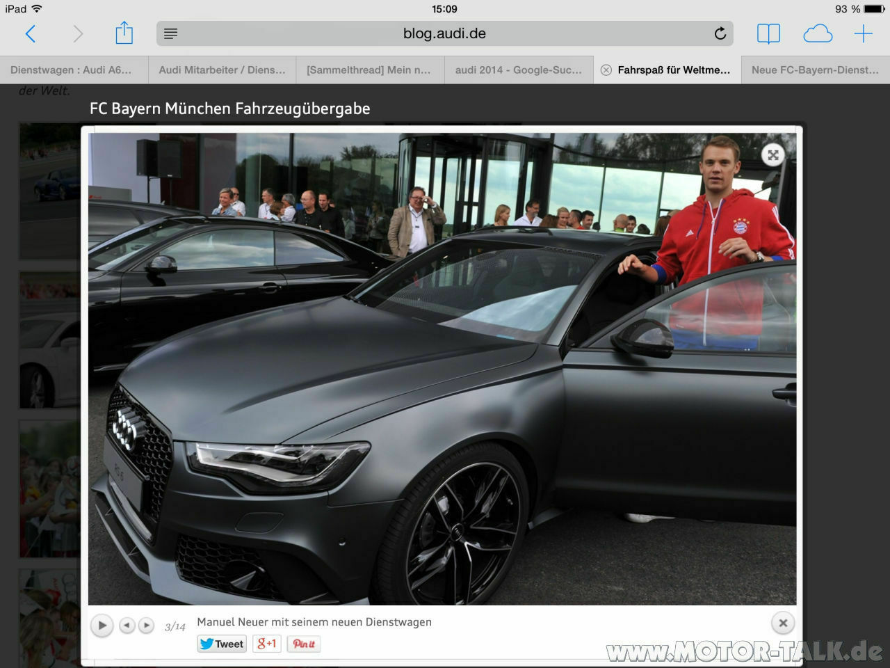 Audi Mitarbeiter / Dienstwagen FC Bayern