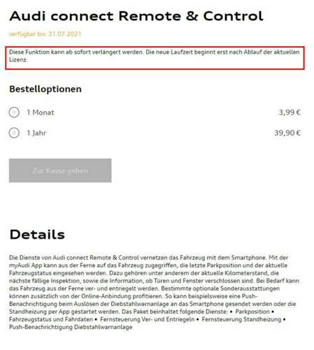 Audi connect verlängern 2