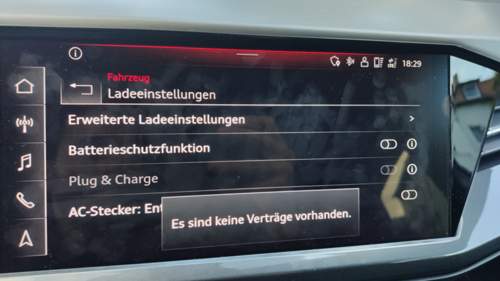 Plug and charge Eintrag HMI