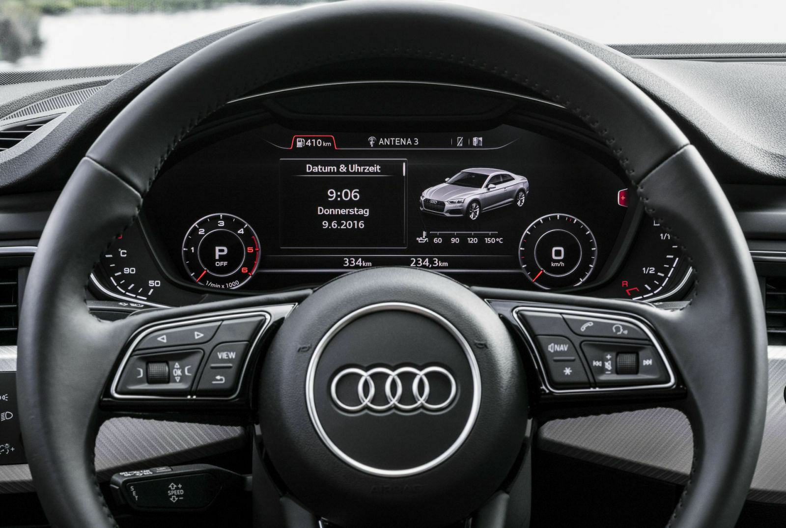 Das virtuelle Cockpit ist natürlich auch im Audi A5 an Bord