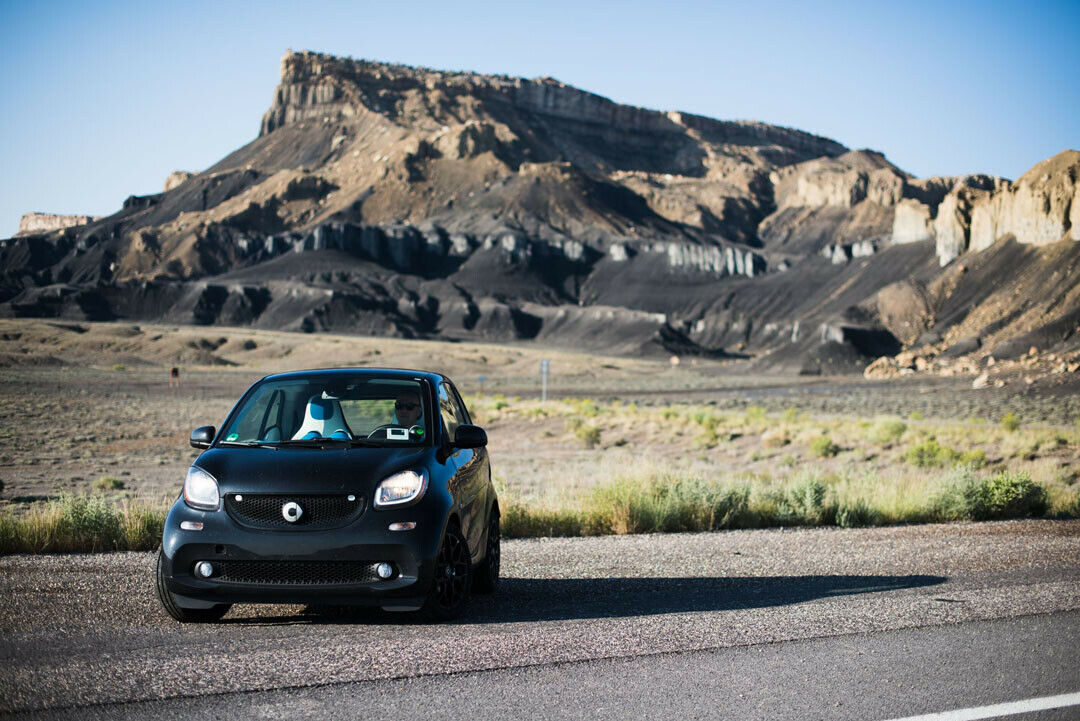 Markus Riedel im neuen Smart Fortwo
