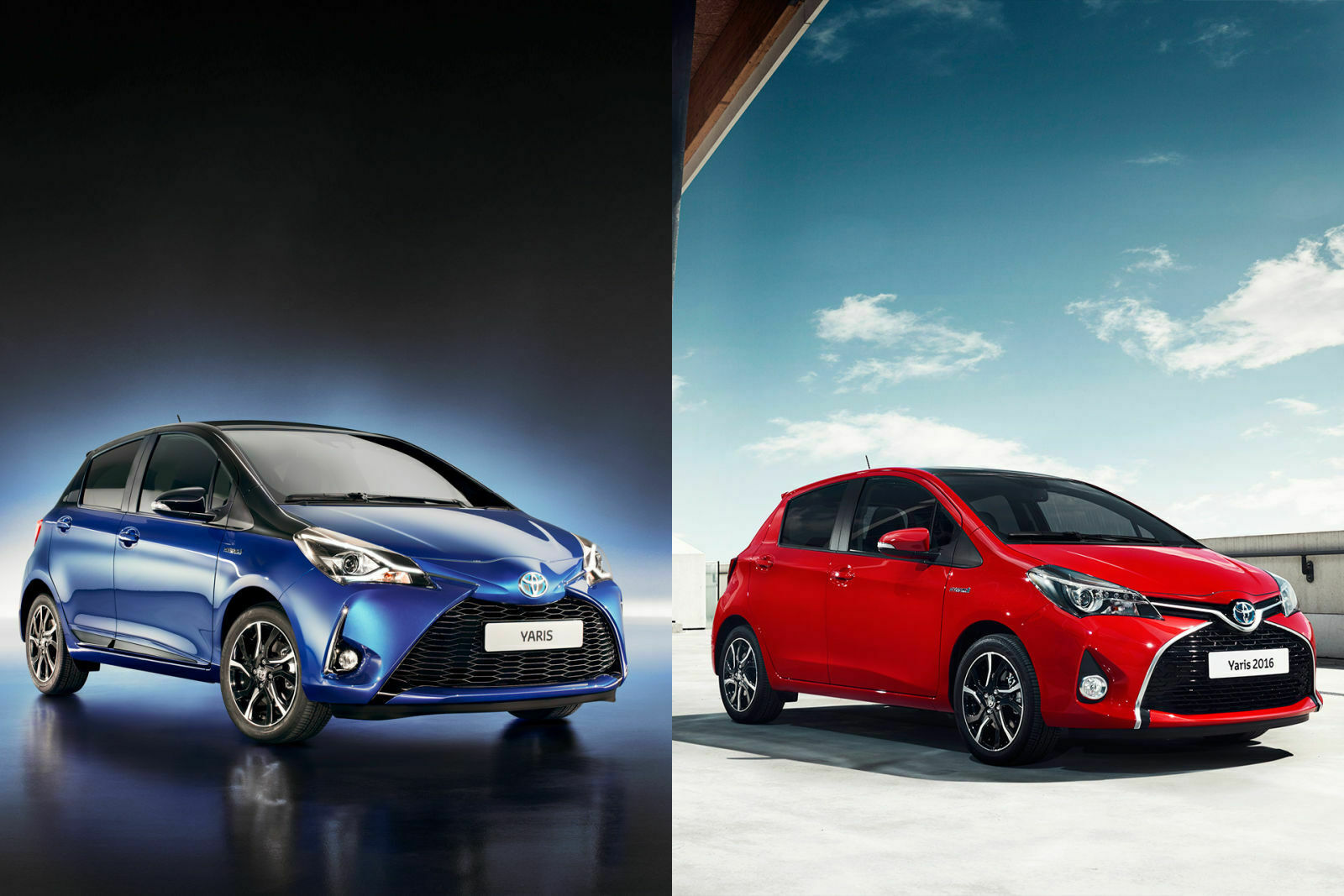 Links der neue, rechts der bisherige Toyota Yaris: Das Facelift startet am 24. April in den Handel