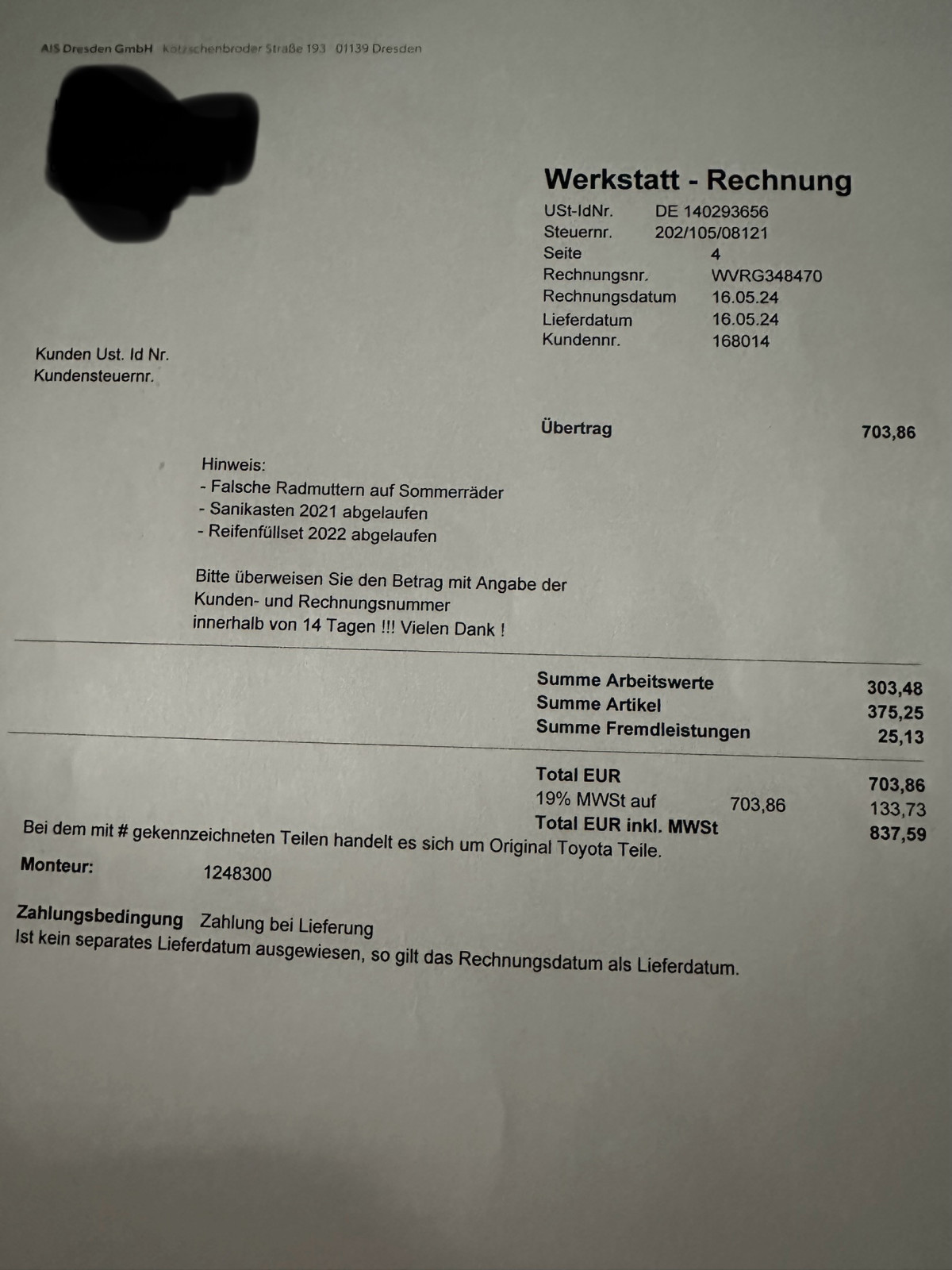 Auris Inspektionskosten realistisch?