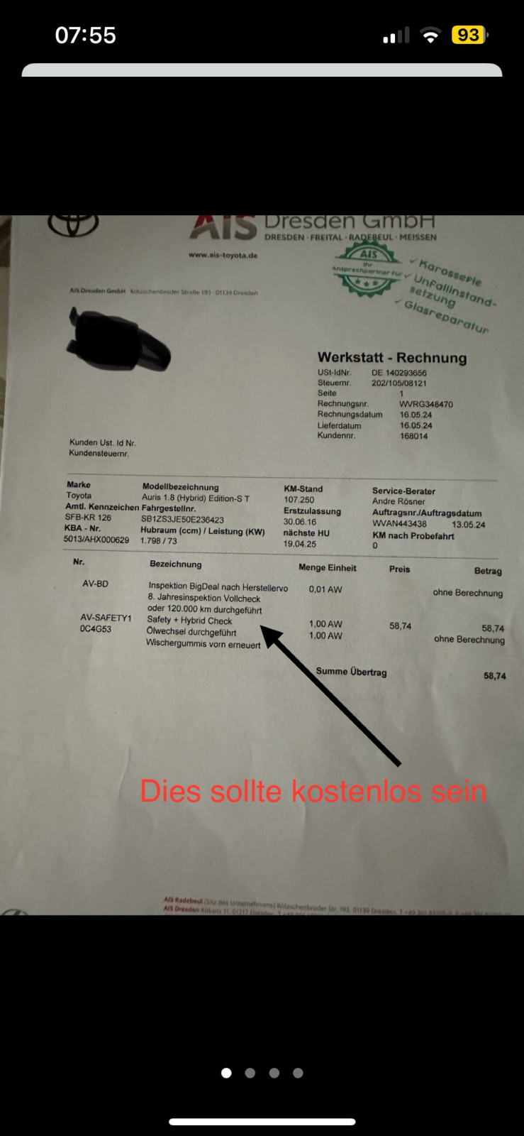 Auris Inspektionskosten realistisch?