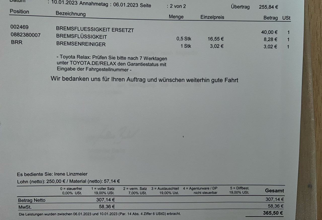Auris Inspektionskosten realistisch?