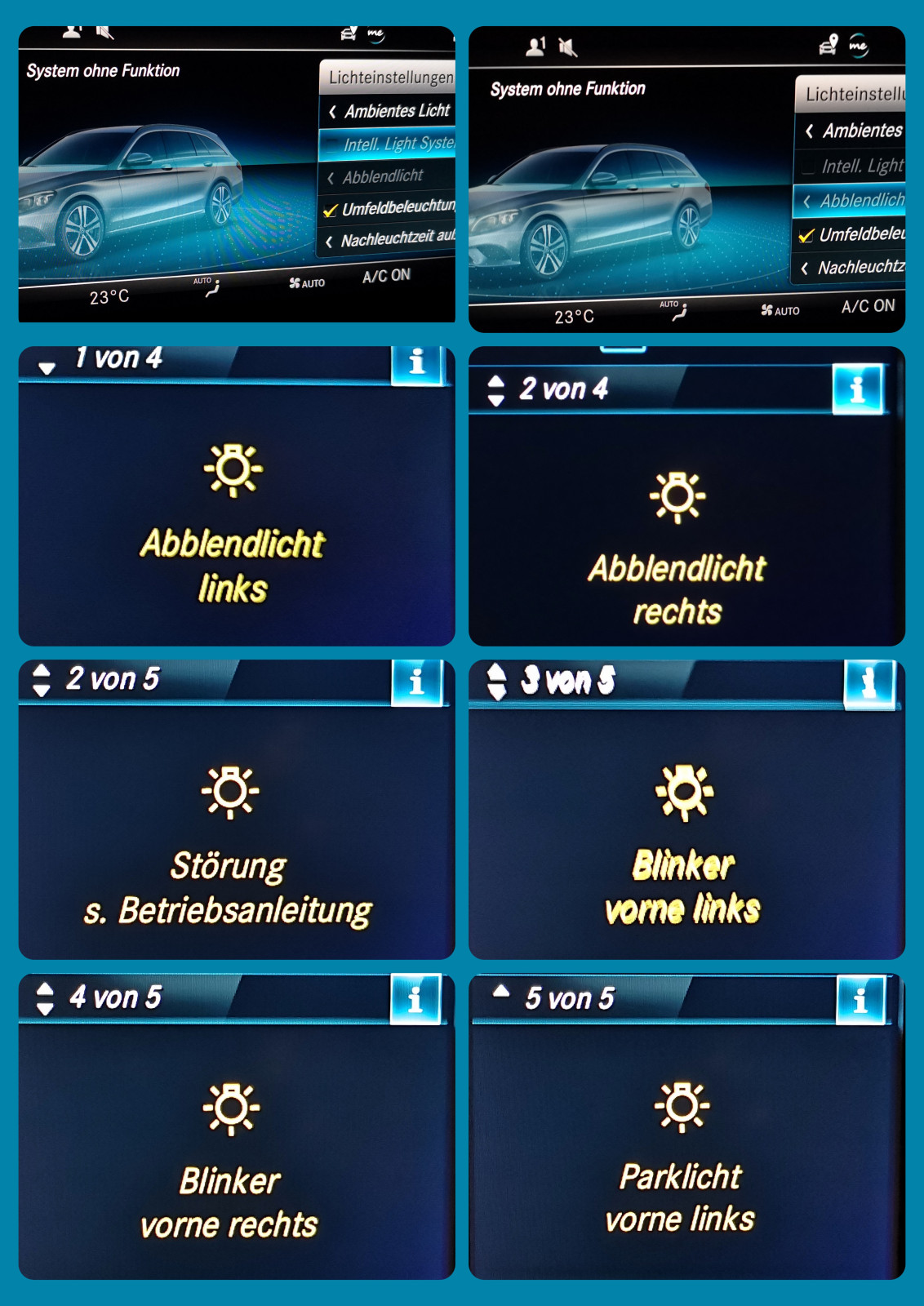 Ausfall Abblendlicht, Blinker, Parklicht, ILS