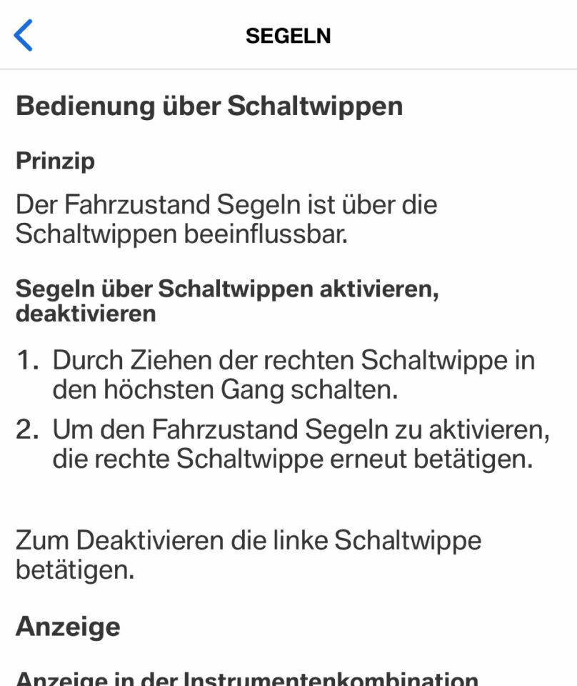 Auskuppeln (Segelmodus) in EcoPro forcieren?