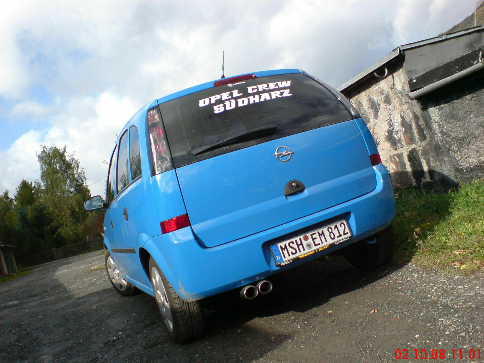 Auspuffblende oder Nachschalldämpfer für den Meriva