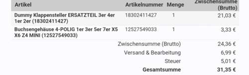 Bestellnummern