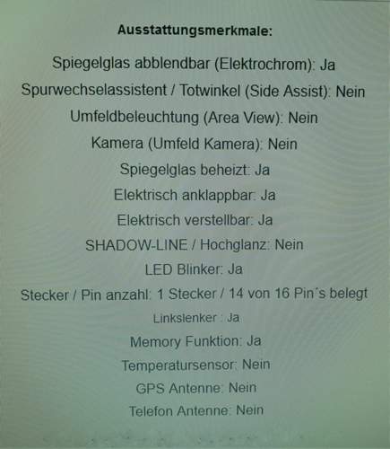 Pinbelegung Spiegel A6 4F