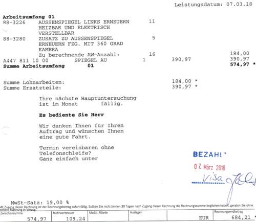 Rechnung Spiegel Innenleben